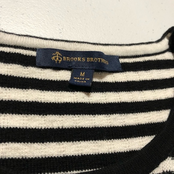 Brooks Brothers Black and White Striped Sweater‎ Size Medium - Picture 3 of 7